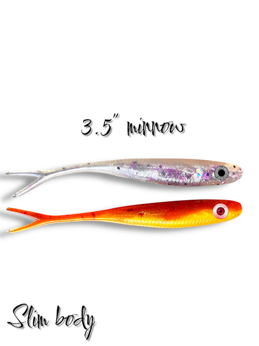 3.5 inch Split tail minnow ( 5 Pack )